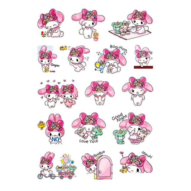 Sanrio/Melody And Kuromi Cartoon Stickers - KawaiiMerch.com