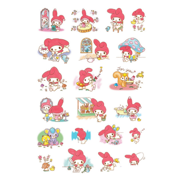 Sanrio/Melody And Kuromi Cartoon Stickers - KawaiiMerch.com