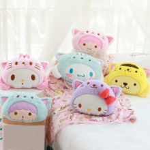 1pc 40cm Cinnamoroll pudding dog melody twins star soft plush cushion + coral velvet blanket stuffed toy romantic gift 1pc 40cm Cinnamoroll pudding dog melody twins star soft plush cushion + coral velvet blanket stuffed toy romantic gift