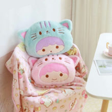 1pc 40cm Cinnamoroll pudding dog melody twins star soft plush cushion + coral velvet blanket stuffed toy romantic gift 1pc 40cm Cinnamoroll pudding dog melody twins star soft plush cushion + coral velvet blanket stuffed toy romantic gift