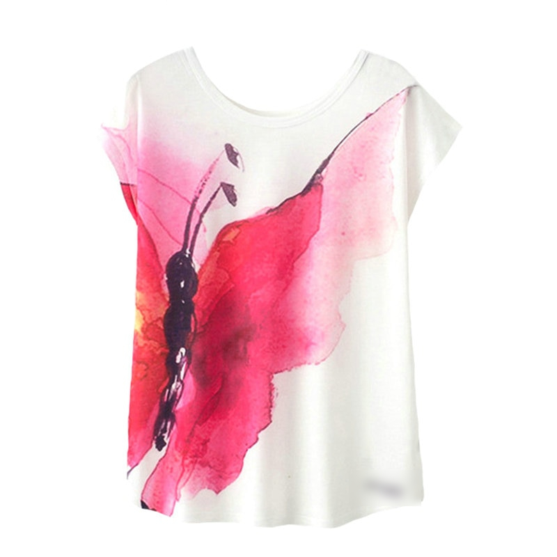 Harajuku Style Cartoon Print Short Sleeve Top