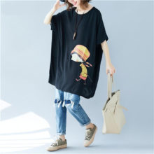 Plus Size 2019 Summer Tee Long T Shirt Women Cartoon Girl Print Harajuku Kawaii Tshirt Casual Loose Shirts Tops Femme 5xl 6xl Plus Size 2019 Summer Tee Long T Shirt Women Cartoon Girl Print Harajuku Kawaii Tshirt Casual Loose Shirts Tops Femme 5xl 6xl