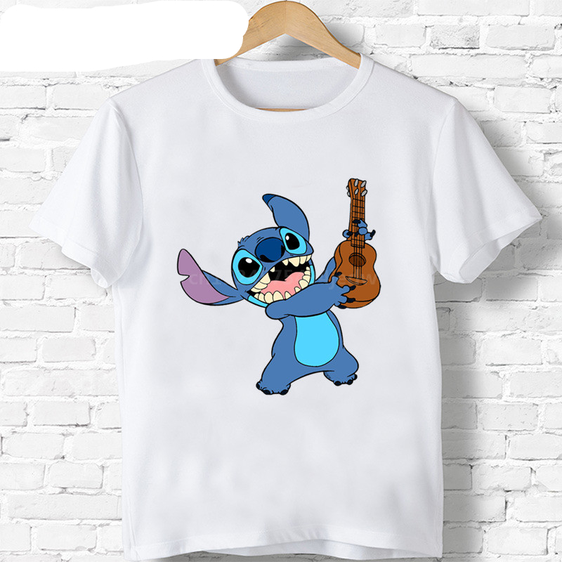 Lilo Stitch And Pikachu Cartoon Print Casual T-Shirts