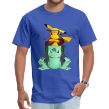 Pikachu Samurai Round Collar Cotton Men’s T-Shirt Pikachu Samurai Round Collar Cotton Men's T-Shirt