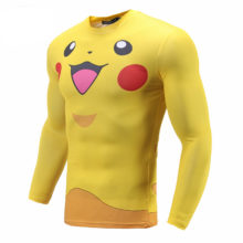 Autumn Men Pikachu Meowth Pokemon Pocket Monst T shirts Long Sleeve 3D Compression Shirt Fitness Tight T Shirt Homme Autumn Men Pikachu Meowth Pokemon Pocket Monst T shirts Long Sleeve 3D Compression Shirt Fitness Tight T Shirt Homme