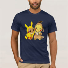 Pokemon Eevee And Pikachu Amazing Short Sleeve Unique Casual Short Sleeve Top Clothes Popular T-Shirt Crewneck 100% Cotton Tees Pokemon Eevee And Pikachu Amazing Short Sleeve Unique Casual Short Sleeve Top Clothes Popular T-Shirt Crewneck 100% Cotton Tees