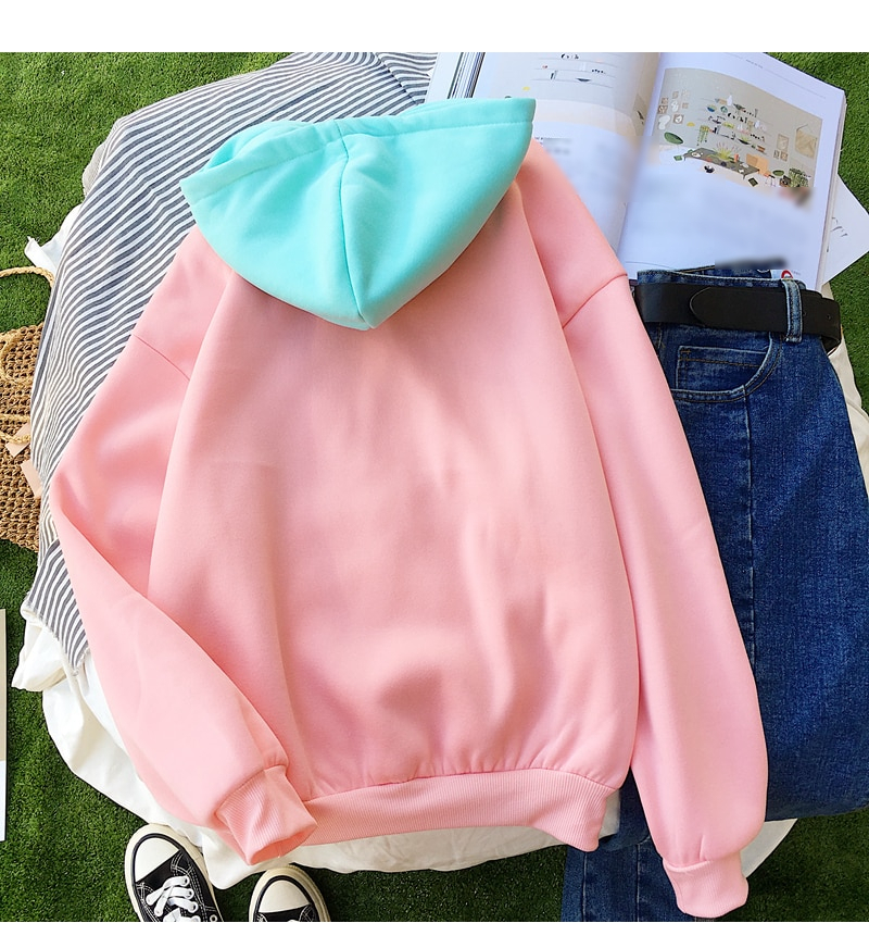 Cat Cartoon Long Sleeve Hoodies Casual Top