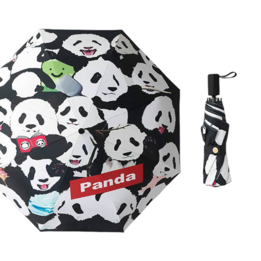 Kawaii Panda Three-Folding Portable Umbrella
