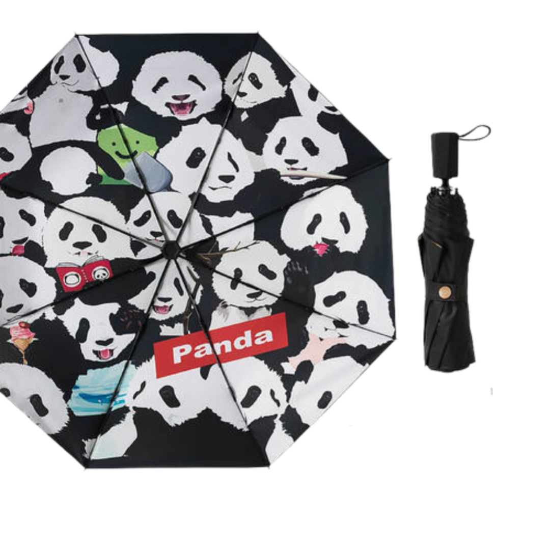 Kawaii Panda Three-Folding Portable Umbrella