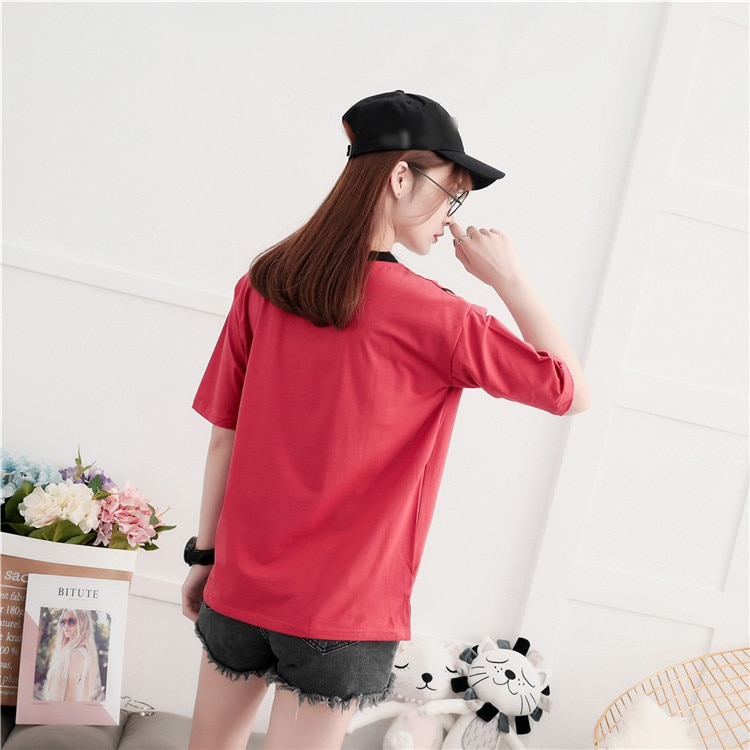 Harajuku Kawaii Cat Printed Short Sleeve T-Shirt