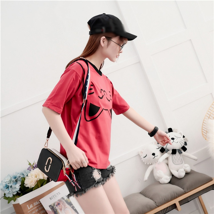 Harajuku Kawaii Cat Printed Short Sleeve T-Shirt