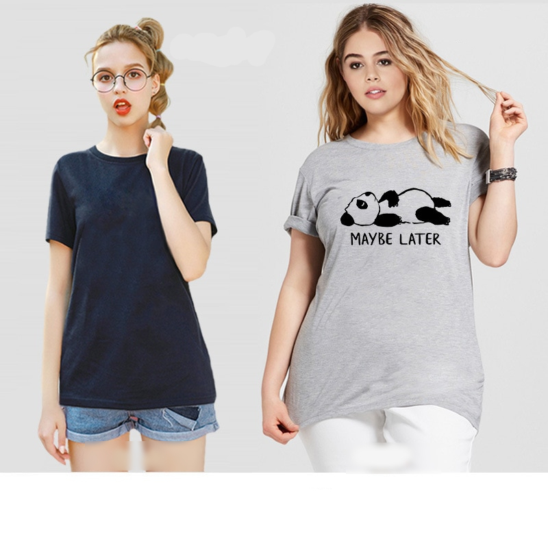 Kawaii Style Cartoon Panda Print Causal T-Shirts