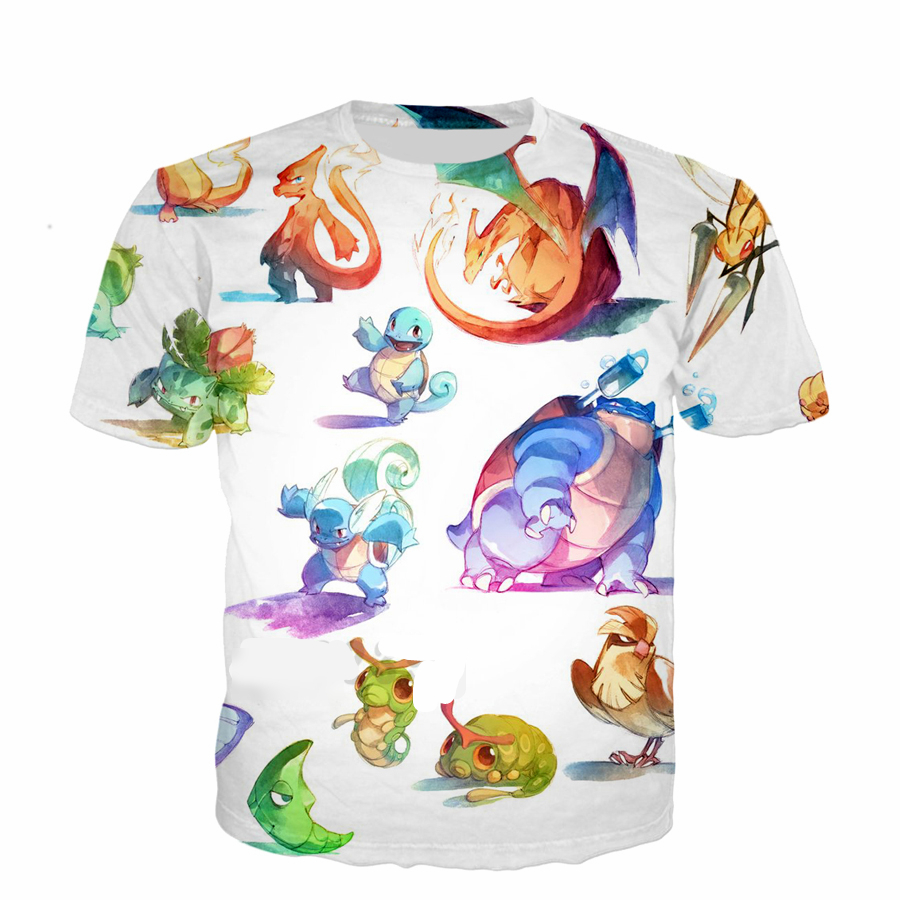 Pokemon Go Pikachu 3D Cartoon Print T-Shirt