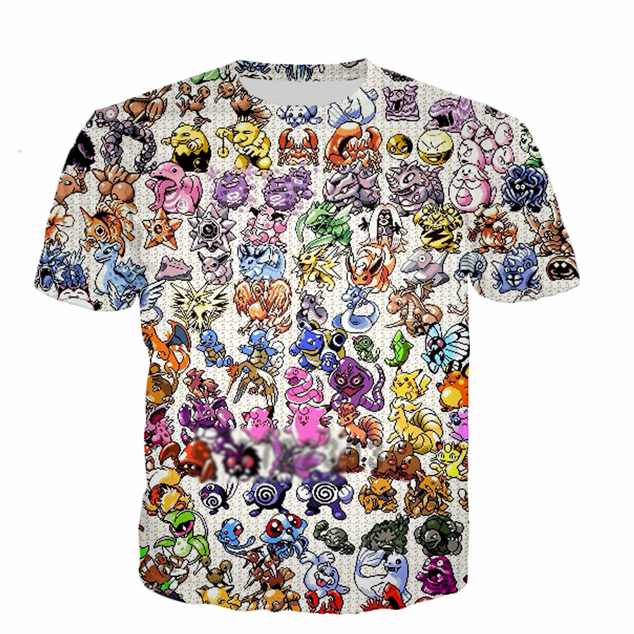 Pokemon Go Pikachu 3D Cartoon Print T-Shirt