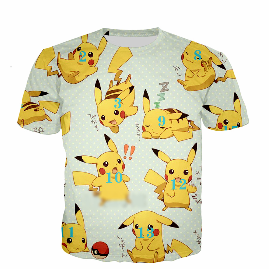 Pokemon Go Pikachu 3D Cartoon Print T-Shirt