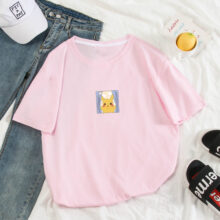 Summer Color Pastel Pokemon Harajuku Pikachu Printed T-Shirt For Women Summer Color Pastel Pokemon Harajuku Pikachu Printed T-Shirt For Women