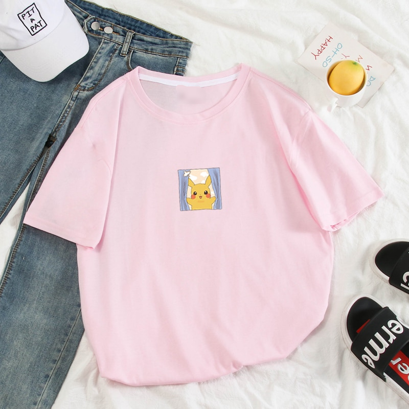 Pokemon Harajuku Pikachu Color Pastel Printed T-Shirt Pokemon Harajuku Pikachu Color Pastel Printed T-Shirt