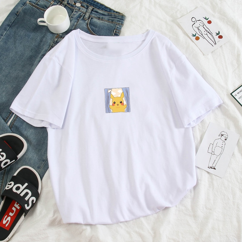Pokemon Harajuku Pikachu Color Pastel Printed T-Shirt Pokemon Harajuku Pikachu Color Pastel Printed T-Shirt