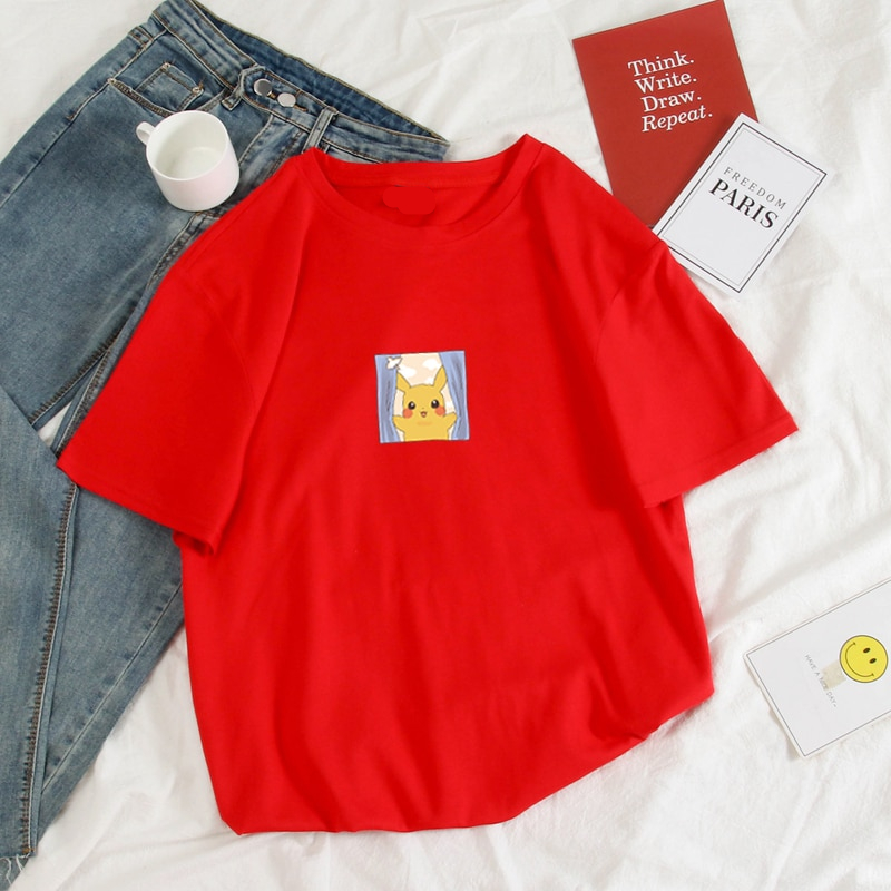 Pokemon Harajuku Pikachu Color Pastel Printed T-Shirt Pokemon Harajuku Pikachu Color Pastel Printed T-Shirt