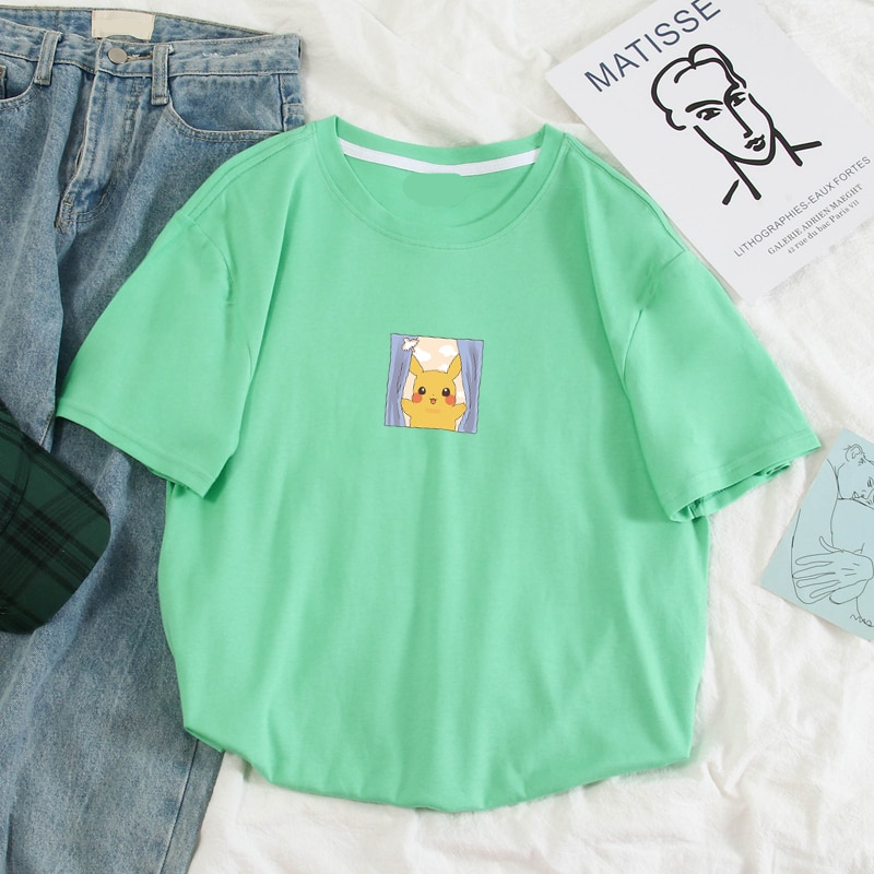 Pokemon Harajuku Pikachu Color Pastel Printed T-Shirt Pokemon Harajuku Pikachu Color Pastel Printed T-Shirt