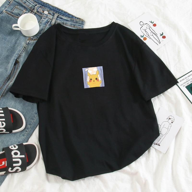 Pokemon Harajuku Pikachu Color Pastel Printed T-Shirt Pokemon Harajuku Pikachu Color Pastel Printed T-Shirt
