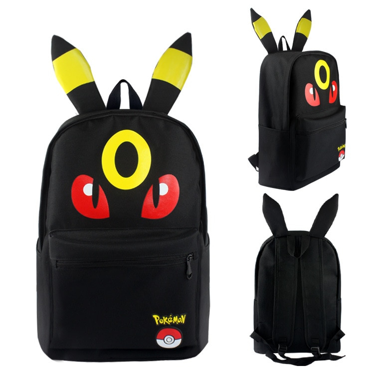 Pokemon Hunter Eevee Bulbasaur Anime Black Backpack
