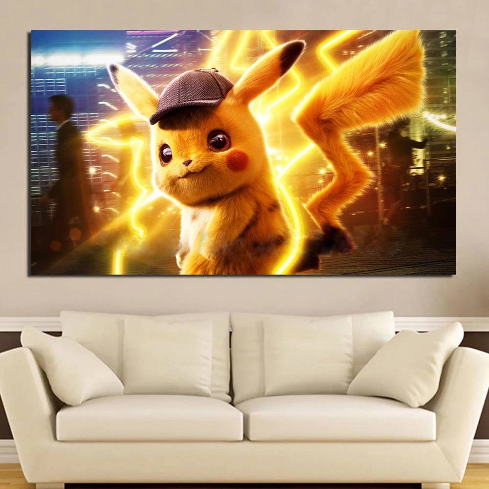 Pokemon Detective Pikachu Movie Oil Print Wall Art Poster For Home Decor