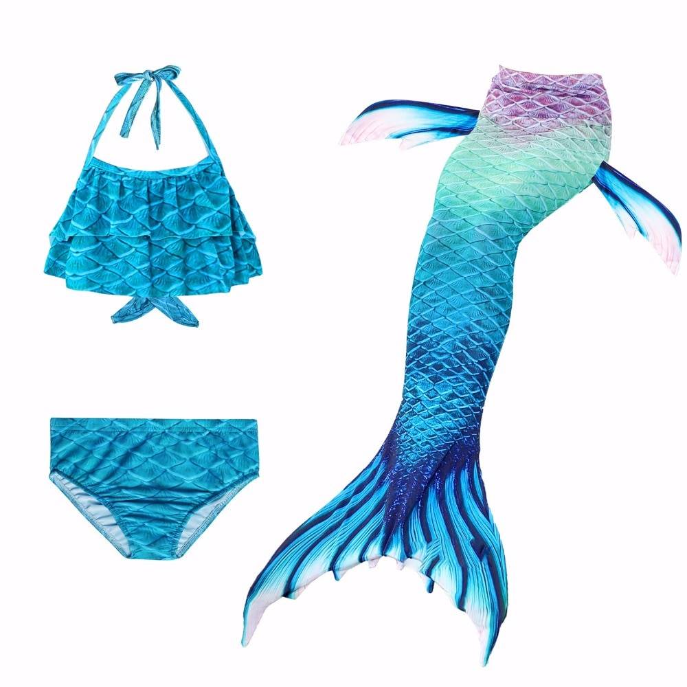 Mermaid Bikini Swimsuit With Flipper Monofin Costume