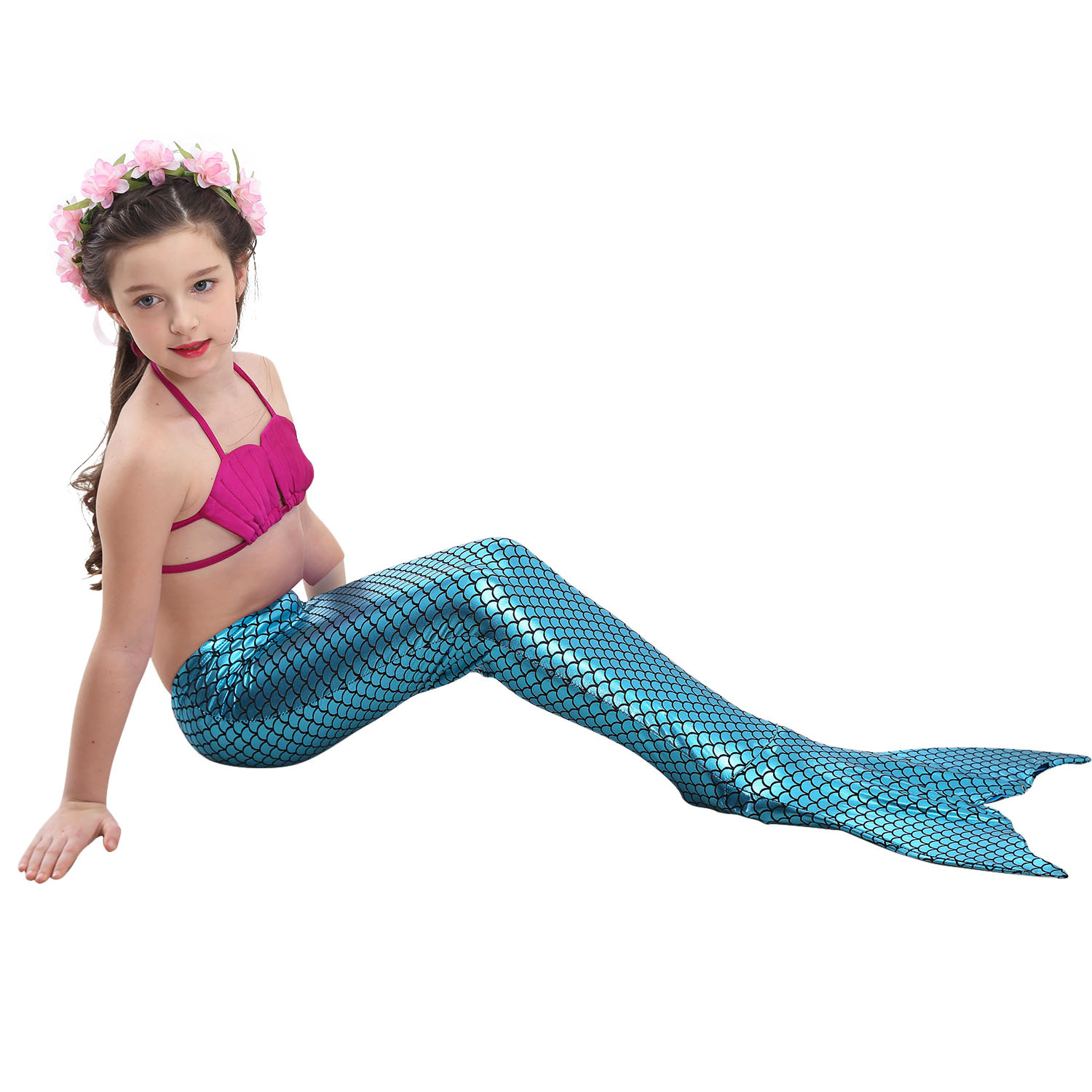 Little Mermaid Tails Swimming Kawaii Costume For Girls