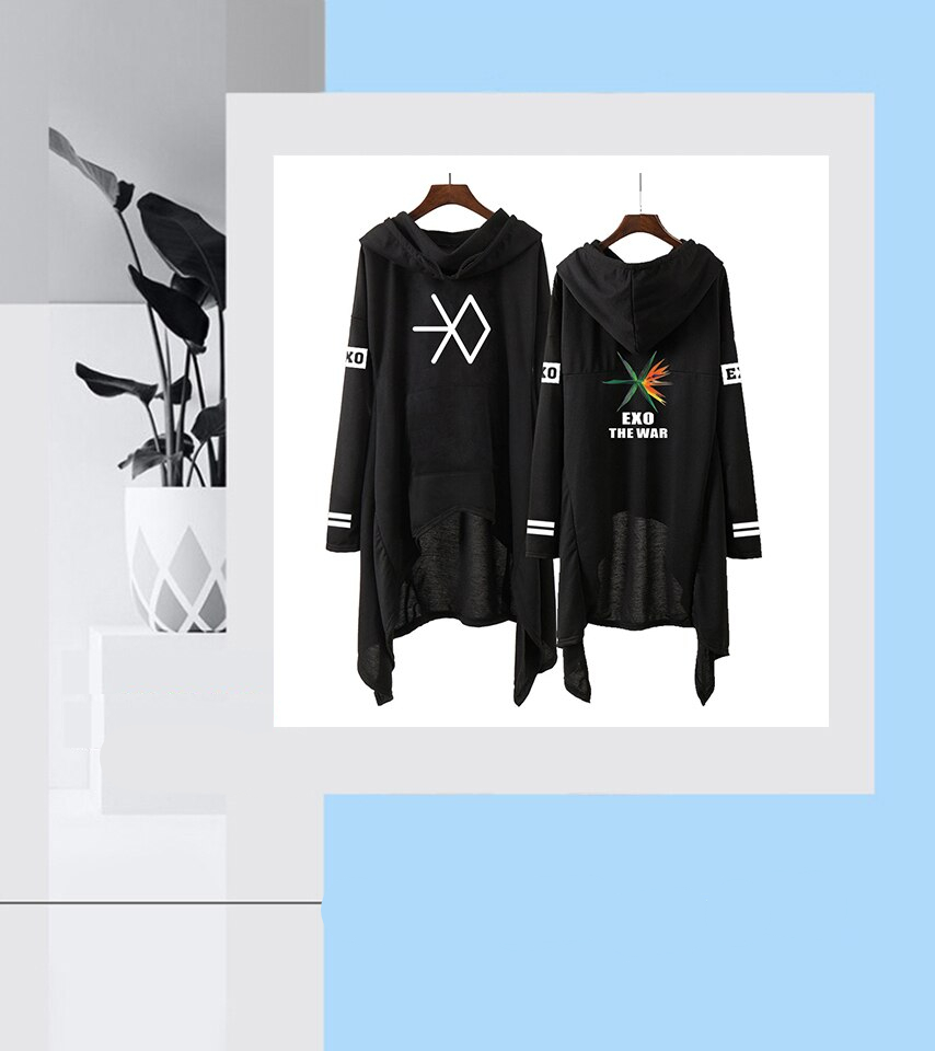 Exo Print Casual Long Sleeve & Skirt Hoodies