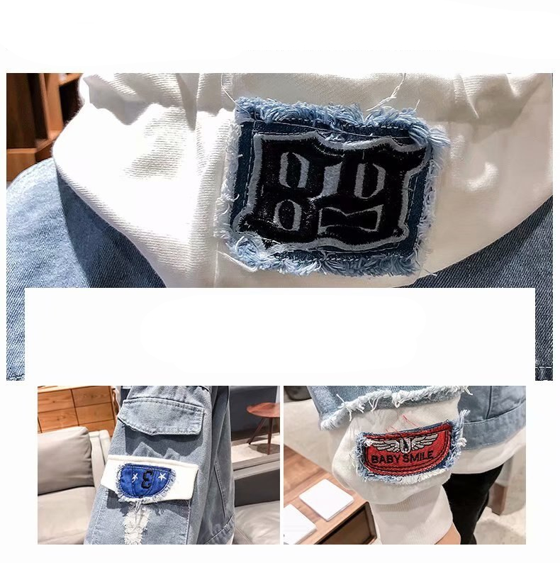 EXO Jeans Harajuku Print Denim Jacket