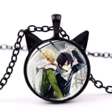 SIAN Noragami Aragoto Black Cat Ear Necklace Yukine Yato Hiyori Figure Pendant Glass Cabochon Necklaces Jewelry Gifts For Kids SIAN Noragami Aragoto Black Cat Ear Necklace Yukine Yato Hiyori Figure Pendant Glass Cabochon Necklaces Jewelry Gifts For Kids
