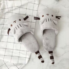 Creative Soft Stuffed Gray Cat Cartoon Animals Plush Couple Slippers Blindfold Winter Keep Warm Indoor Soft Non Slip Women Shoes Creative Soft Stuffed Gray Cat Cartoon Animals Plush Couple Slippers Blindfold Winter Keep Warm Indoor Soft Non Slip Women Shoes