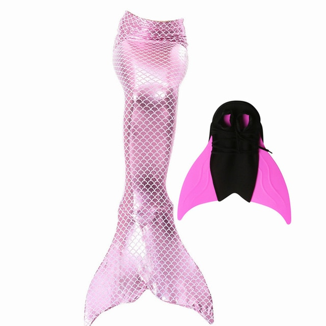 Mermaid Tails With Monofin Swimsuit Costume For Girls