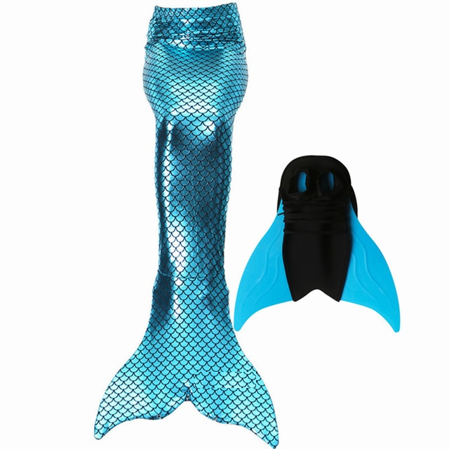 Mermaid Tails With Monofin Swimsuit Costume For Girls