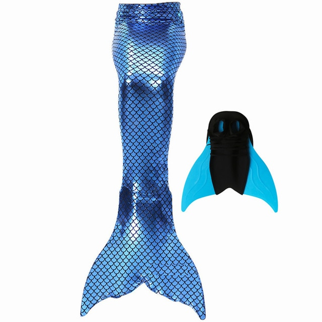 Mermaid Tails With Monofin Swimsuit Costume For Girls