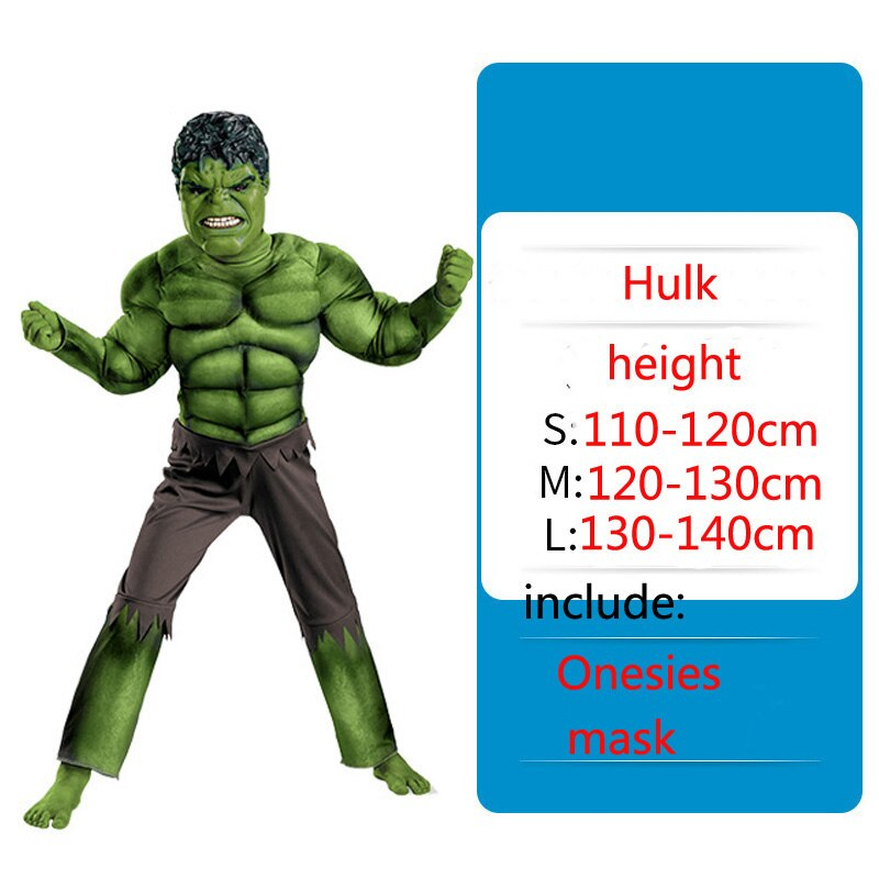 Hulk Muscle Costume Including Mask With Gloves