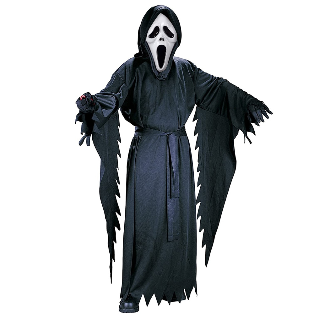 Ghost Scream Face Killer Robe Style Halloween Costume And Mask For Kids Ghost Scream Face Killer Robe Style Halloween Costume And Mask For Kids