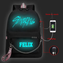 College Bags Stray Kids Print Girl School Bag Luminous Schoolbag Laptop Bookbag Usb Charge Women Canvas Backpack Travel Rucksack College Bags Stray Kids Print Girl School Bag Luminous Schoolbag Laptop Bookbag Usb Charge Women Canvas Backpack Travel Rucksack