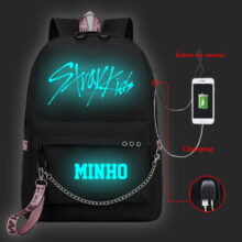 College Bags Stray Kids Print Girl School Bag Luminous Schoolbag Laptop Bookbag Usb Charge Women Canvas Backpack Travel Rucksack College Bags Stray Kids Print Girl School Bag Luminous Schoolbag Laptop Bookbag Usb Charge Women Canvas Backpack Travel Rucksack