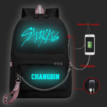 College Bags Stray Kids Print Girl School Bag Luminous Schoolbag Laptop Bookbag Usb Charge Women Canvas Backpack Travel Rucksack College Bags Stray Kids Print Girl School Bag Luminous Schoolbag Laptop Bookbag Usb Charge Women Canvas Backpack Travel Rucksack