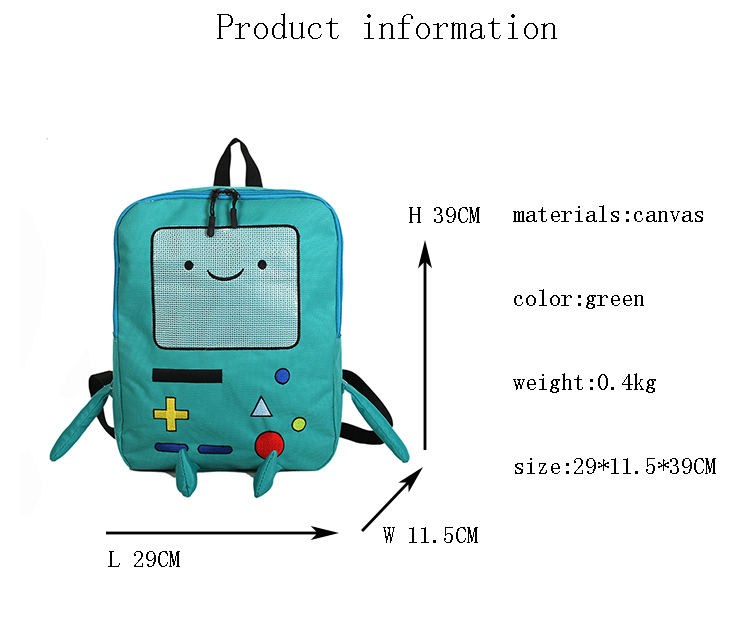 Adventure Time Cartoon Large Capacity Student Bag