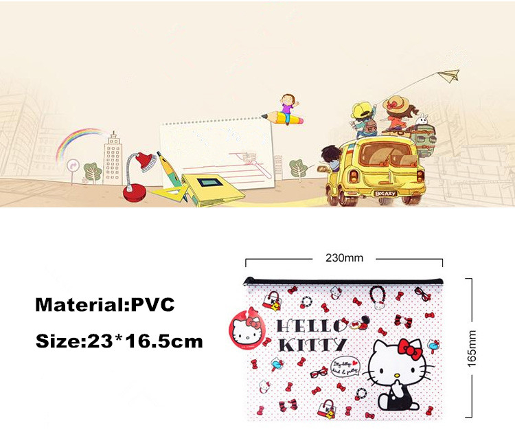 Stationery Hello Kitty Transparent Zipper A4 File Bag