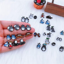 EUPNHY 1Pair My Neighbor Totoro Spirited Away Enamel Stud Earrings for Women Girls Allergy Free Earring Jewelry EUPNHY 1Pair My Neighbor Totoro Spirited Away Enamel Stud Earrings for Women Girls Allergy Free Earring Jewelry