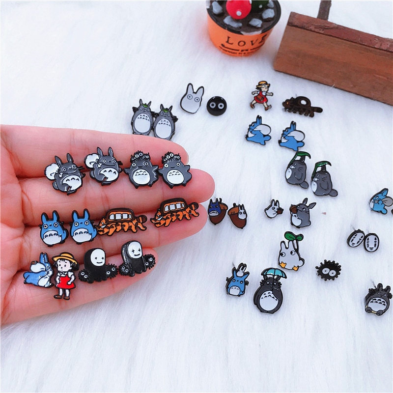My Neighbor Totoro Spirited Away Enamel Stud Earrings For Women