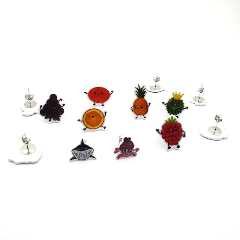 Pineapple Snails Starfish Shrinky Dinks Acrylic Cartoon Earrings