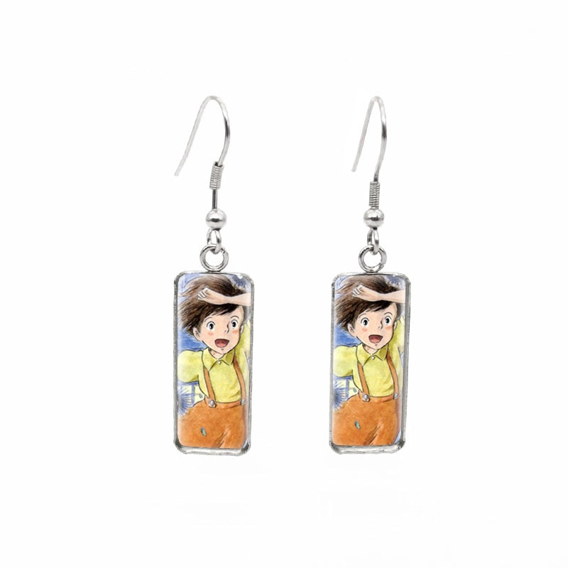 My Neighbor Totoro Fish Hook Satsuki Rectangular Glass Cabochon Earrings