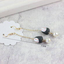 Korean Style Ceramic Totoro Earrings Long Chain Handmade Cartoon Dangle Earrings with Pearl Simple Tassels Drop Earrings Korean Style Ceramic Totoro Earrings Long Chain Handmade Cartoon Dangle Earrings with Pearl Simple Tassels Drop Earrings