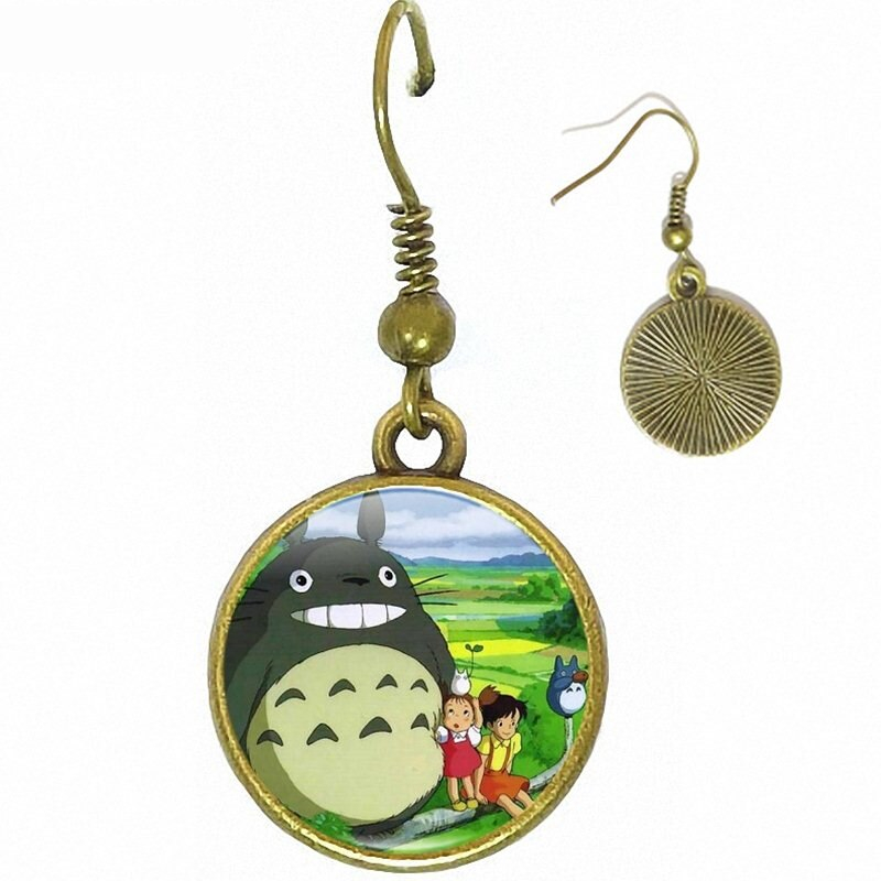 My Neighbor Totoro Anime Bronze/Silver/Golden Glass Earrings For Women