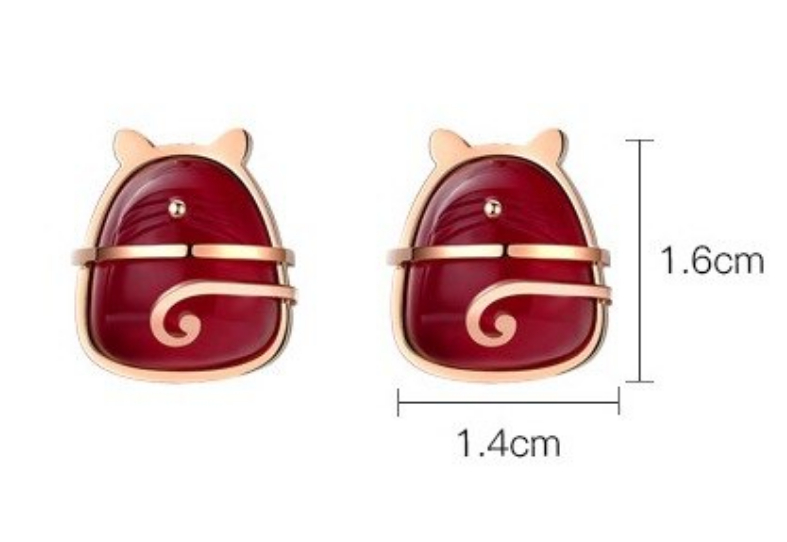 Titanium Steel Totoro Stud Earrings Titanium Steel Totoro Stud Earrings